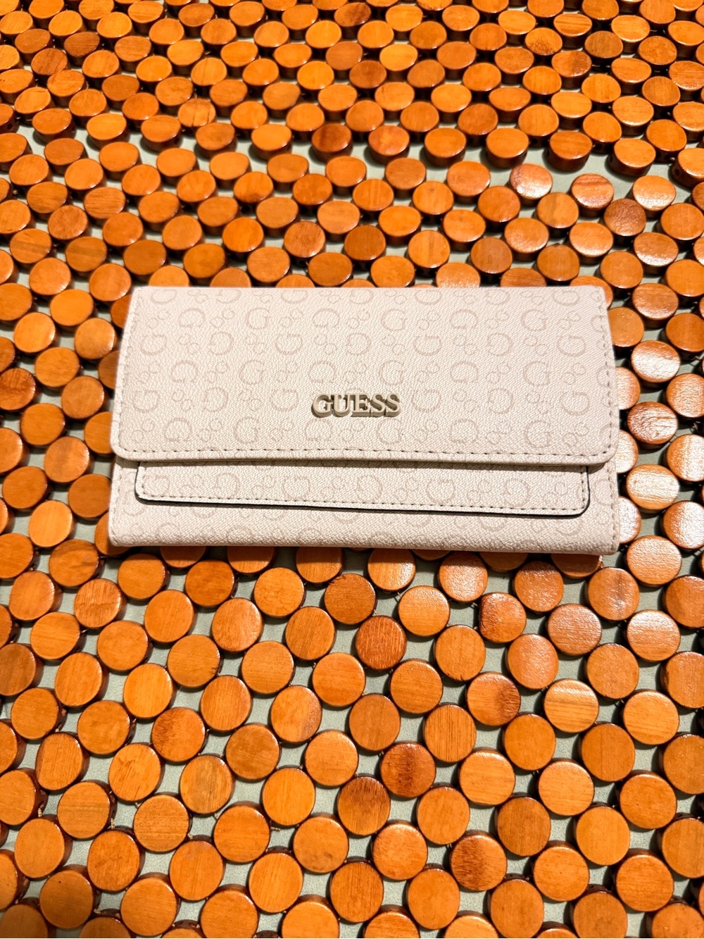 GUESS Blush Pink Logo Flap Continental Wallet
